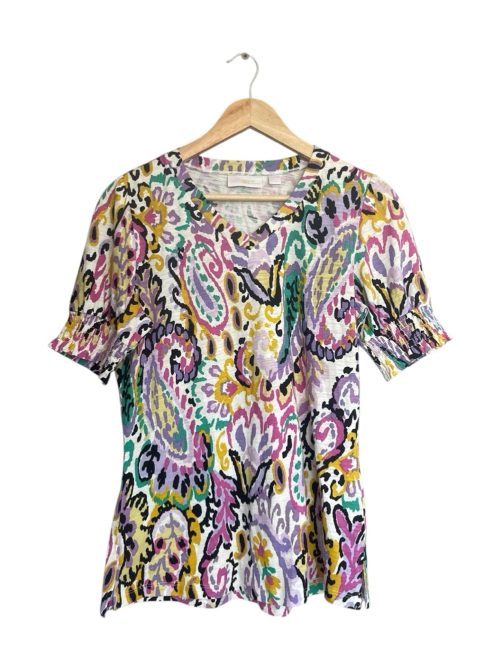 Belle by Kim Gravel Slub Knit Paisley Perfection Top